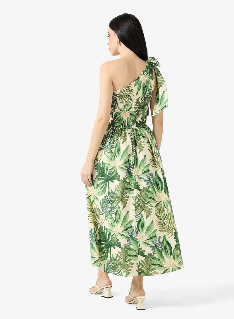 جاست مي فستان ماكسي بكتف واحد مطبوع